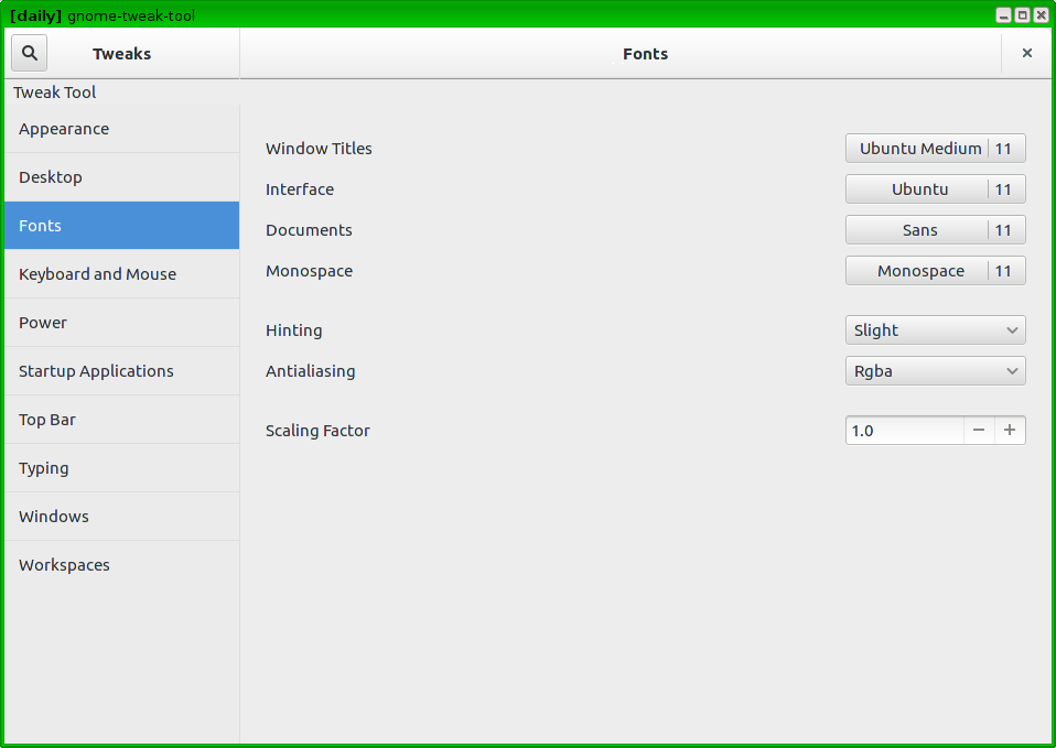 Tweak tool. Gnome tweak Tool. Rubberband Gnome Toolkit. Шрифт Linux зелёный. Проприетарные шрифты Linux arial.